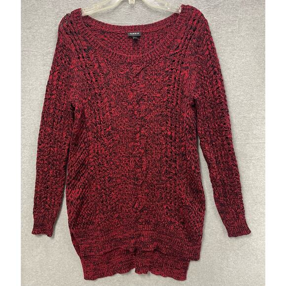 Torrid Marled Cable Knit Tunic Sweater Size 0X - Picture 1 of 5